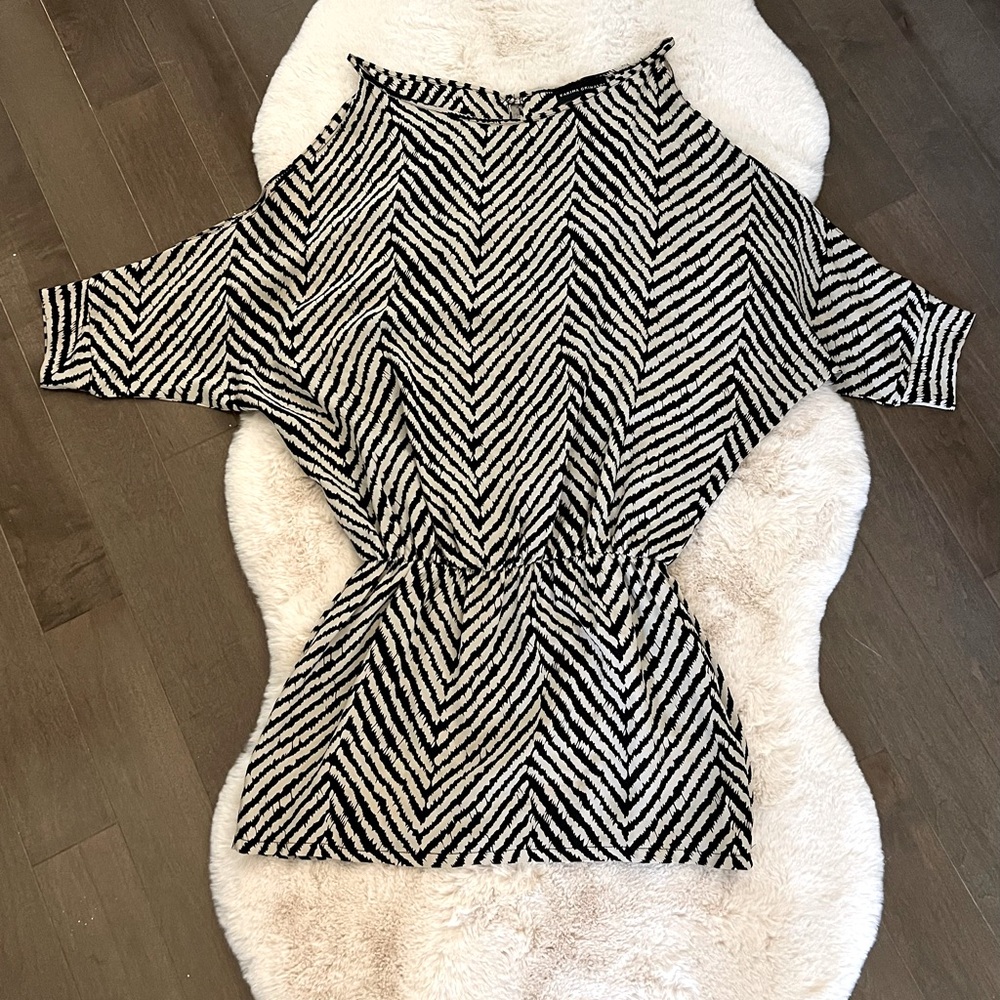 Karina Grimaldi Silk Zebra Print Open Back Dress